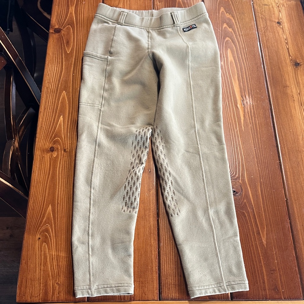 Kerrits Kids Beige Riding Breeches with Pocket Size Large
